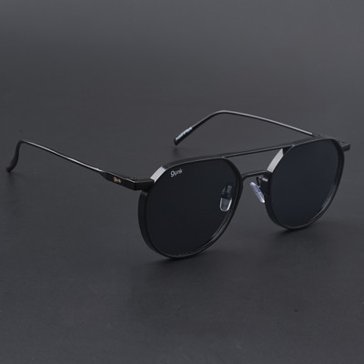 Gynk Over-sized, Round Sunglasses(For Men & Women, Black)