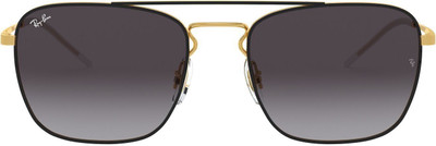 Ray-Ban Retro Square Sunglasses(For Men, Grey)