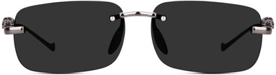 Supreno Retro Square Sunglasses(For Boys & Girls, Black)