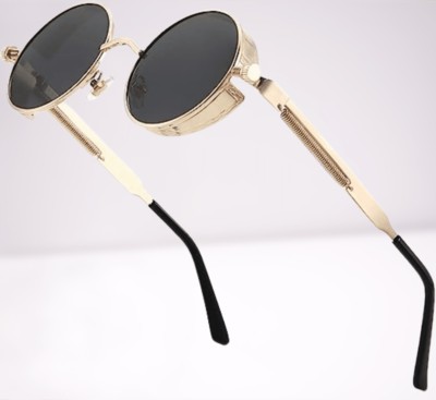 Rich Club Round Sunglasses(For Boys & Girls, Black)