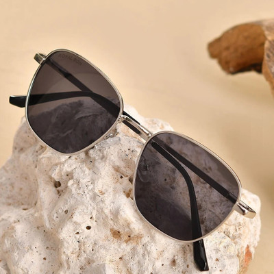 ROYAL SON Retro Square Sunglasses(For Men & Women, Black)