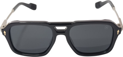 Savore Retro Square Sunglasses(For Men & Women, Black)