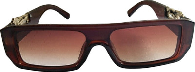 Urban Lens Oval Sunglasses(For Men & Women, Brown)