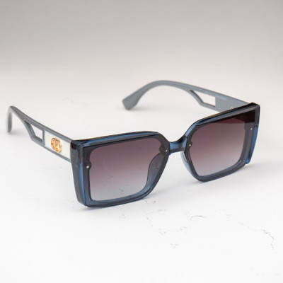 Kalveera Rectangular, Over-sized, Retro Square Sunglasses(For Men & Women, Blue)