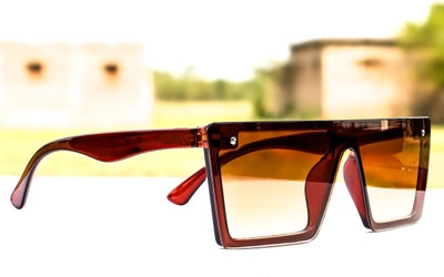jiebo Rectangular Sunglasses(For Men, Brown)