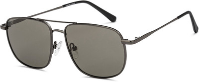 VINCENT CHASE by Lenskart Rectangular Sunglasses(For Men & Women, Grey)