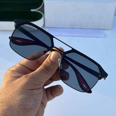 LOUIS KOUROS Wayfarer, Retro Square Sunglasses(For Men & Women, Black)