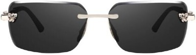 HAIRUM Rectangular Sunglasses(For Men, Black)