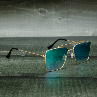 jiebo Retro Square Sunglasses(For Men, Green)