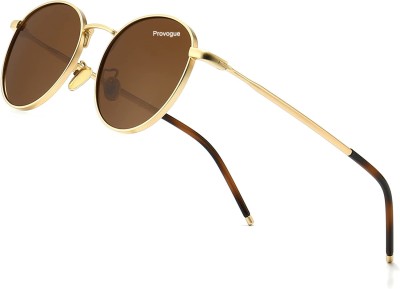 PROVOGUE Round Sunglasses(For Men & Women, Brown)