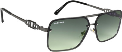 PROVOGUE Rectangular, Wayfarer Sunglasses(For Men, Green, Grey)