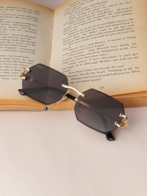 Ted Smith Rectangular Sunglasses(For Men & Women, Black)