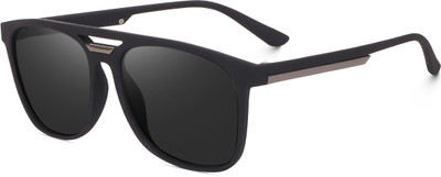 I REBEL Aviator, Wayfarer Sunglasses(For Men & Women, Black)
