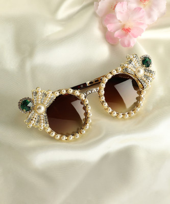 SOHI Round Sunglasses(For Women, Brown)