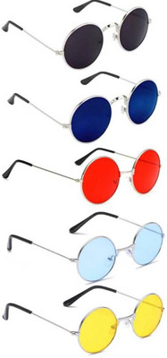 ELLIGATOR Round Sunglasses(For Men & Women, Multicolor)