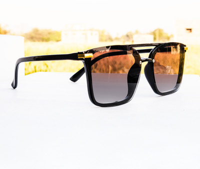 Durer Retro Square Sunglasses(For Men & Women, Black)