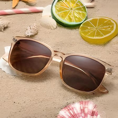 Accentz Rectangular Sunglasses(For Men & Women, Brown)