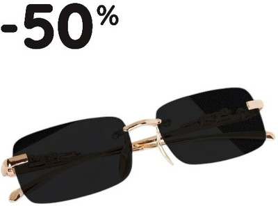 ALFATOORE Rectangular Sunglasses(For Men & Women, Black)