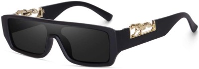 hayden haiza Retro Square Sunglasses(For Men & Women, Black)