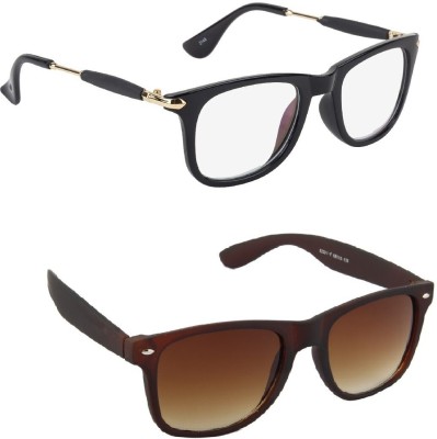 GLAND Wayfarer Sunglasses(For Men & Women, Clear, Brown)