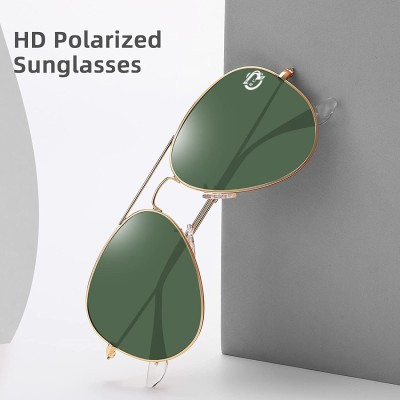 ROZZETTA CRAFT Aviator Sunglasses(For Men & Women, Green)