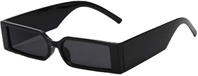 shadz Rectangular Sunglasses(For Men & Women, Black)