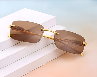 Accentz Rectangular Sunglasses(For Men & Women, Brown)