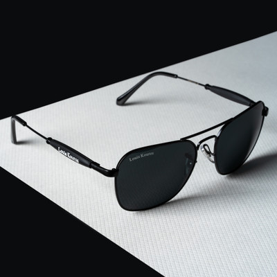 LOUIS KOUROS Retro Square Sunglasses(For Men & Women, Black)
