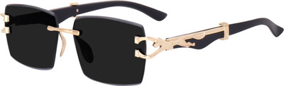 EyeAmaze Retro Square, Rectangular Sunglasses(For Boys & Girls, Black)