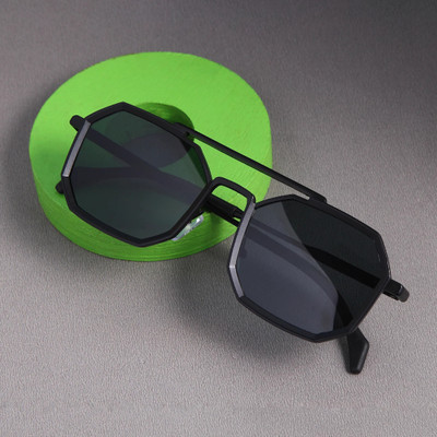 Shade House Rectangular Sunglasses(For Men, Black)