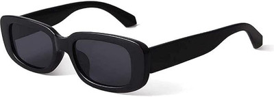 YOUTH CLUB Rectangular Sunglasses(For Men & Women, Black)