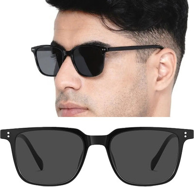 DKERAOD Retro Square, Wayfarer Sunglasses(For Men & Women, Black)