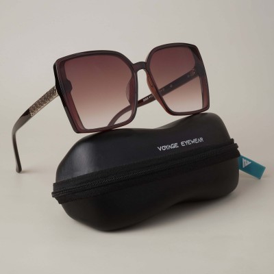 VOYAGE Retro Square Sunglasses(For Women, Brown)