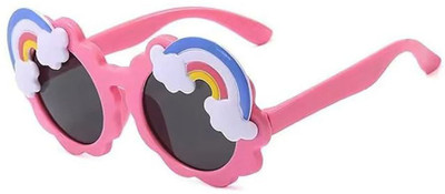 GRACY RIMS Round, Oval Sunglasses(For Girls, Black)