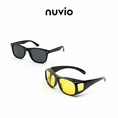 NUVIO Wayfarer, Wrap-around Sunglasses(For Boys & Girls, Grey, Black, Yellow)