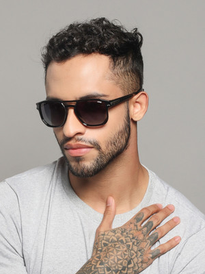IDEE Retro Square Sunglasses(For Men, Grey)