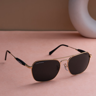 LOUIS KOUROS Retro Square Sunglasses(For Men & Women, Black)