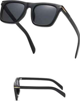 ATOUCH Retro Square, Wayfarer Sunglasses(For Men & Women, Black)
