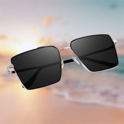 Flipstar Retro Square Sunglasses(For Men, Black)