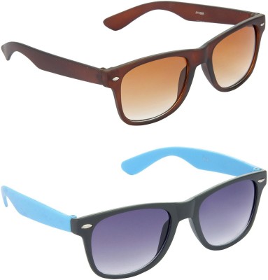 Hrinkar Wayfarer Sunglasses(For Men & Women, Brown, Grey)