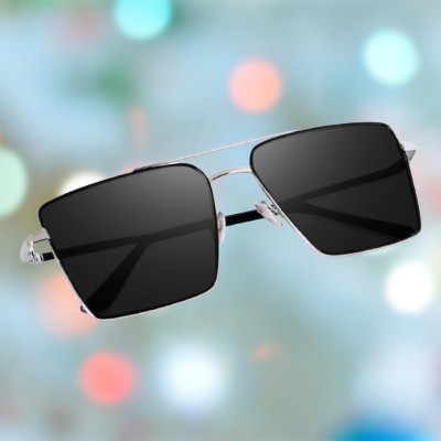 Sunveil Retro Square Sunglasses(For Men, Black)