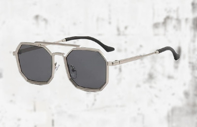 Supreno Retro Square Sunglasses(For Men & Women, Black)