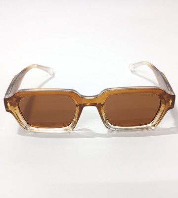 Savore Eyewear Rectangular Sunglasses(For Men & Women, Brown)