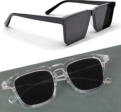 ELLIGATOR Wayfarer, Retro Square Sunglasses(For Men & Women, Black, Black)