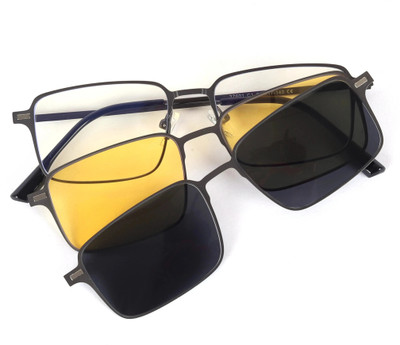 Hashtag eyewear Retro Square Sunglasses(For Men & Women, Clear)