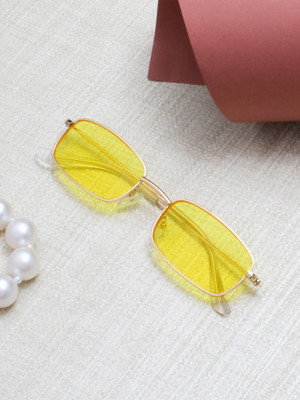 Ted Smith Rectangular Sunglasses(For Men & Women, Yellow)