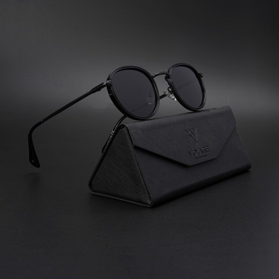 VOYAGE Round Sunglasses(For Men & Women, Black)