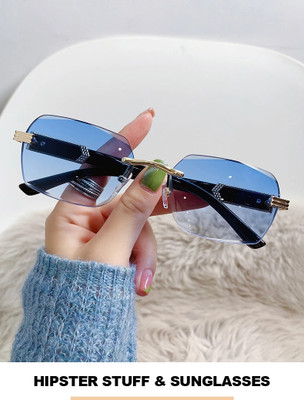 VALWICK Rectangular Sunglasses(For Men & Women, Blue)