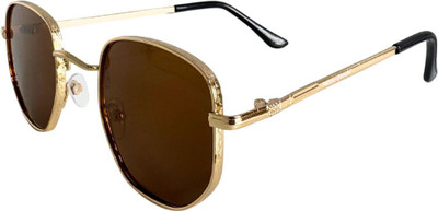 Matteo Bianchi Retro Square Sunglasses(For Men & Women, Brown)