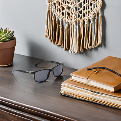 Sunnies Rectangular Sunglasses(For Men & Women, Black)